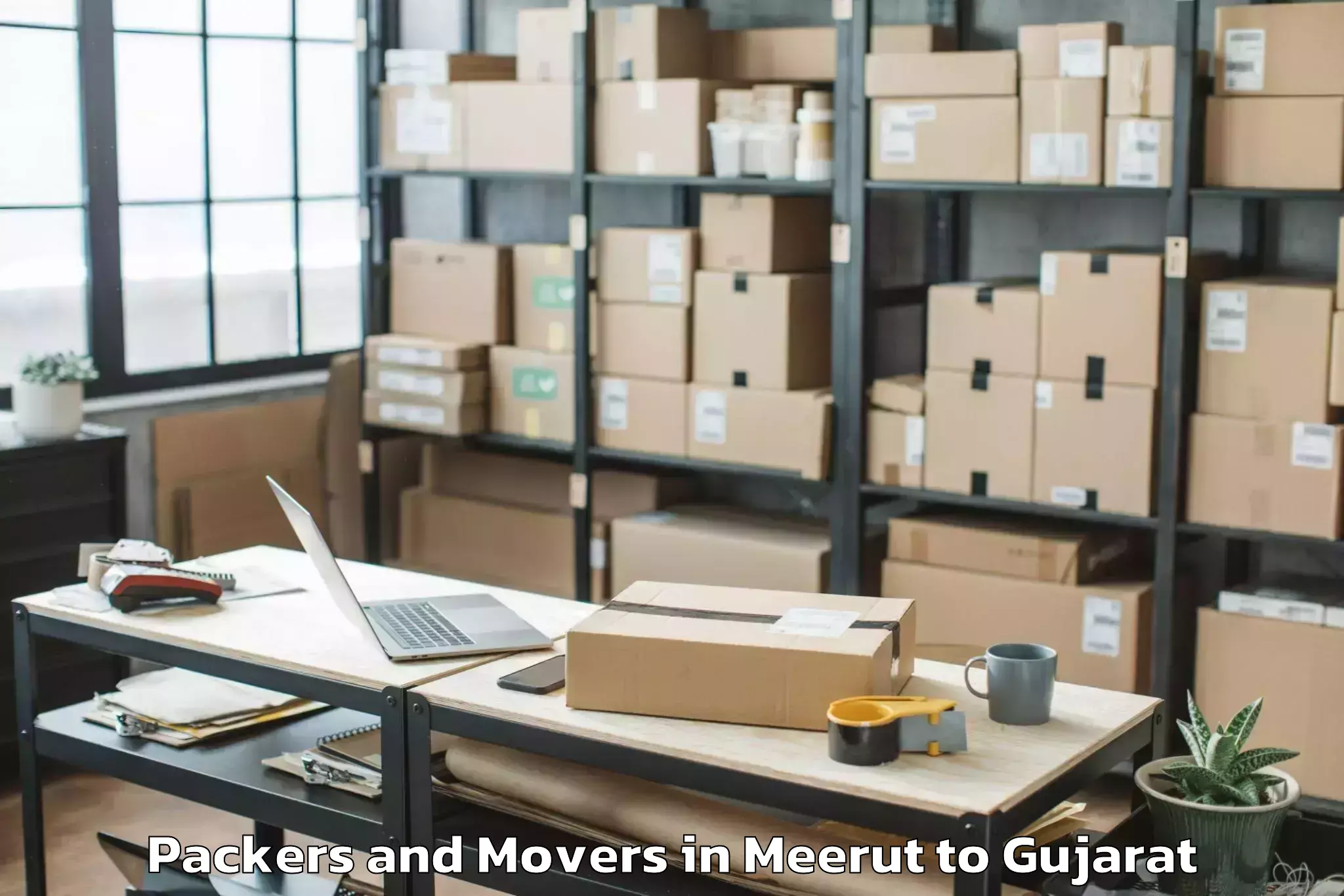 Easy Meerut to Amod Packers And Movers Booking